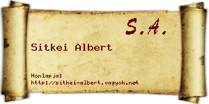Sitkei Albert névjegykártya
