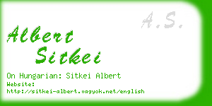 albert sitkei business card